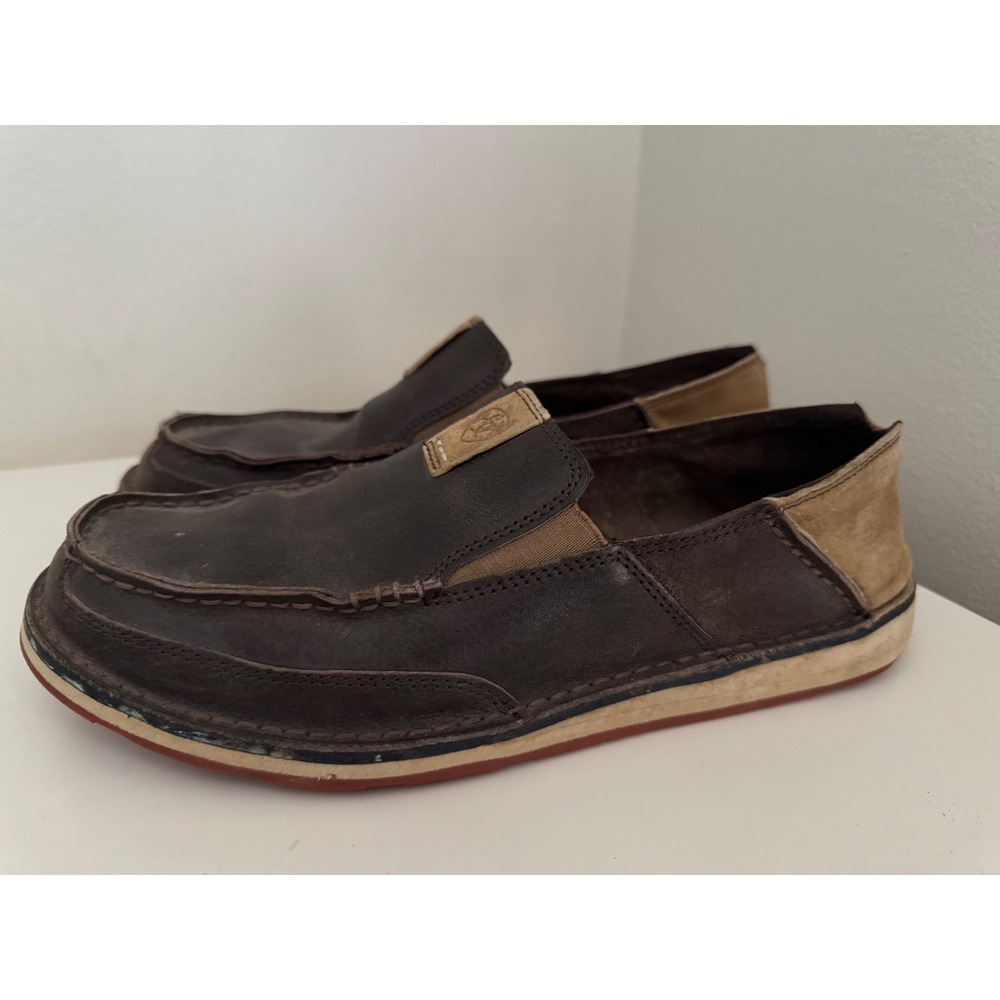 Ariat Cruiser Mens Brown Leather Slip On Moc Toe Loafers 10017450